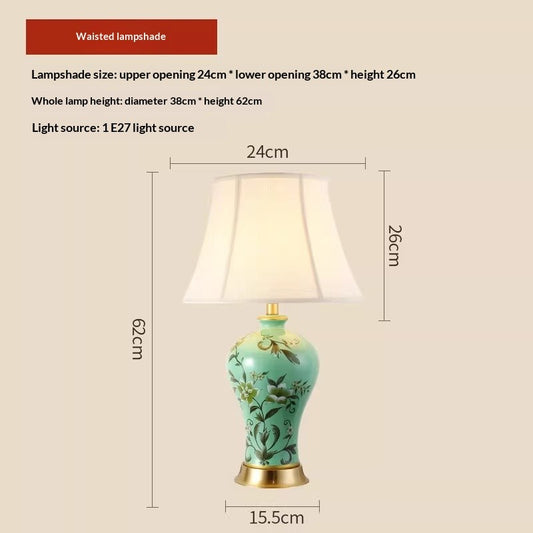 Chinese-style Cozy Bedroom Solid Copper Study Desk Lamp