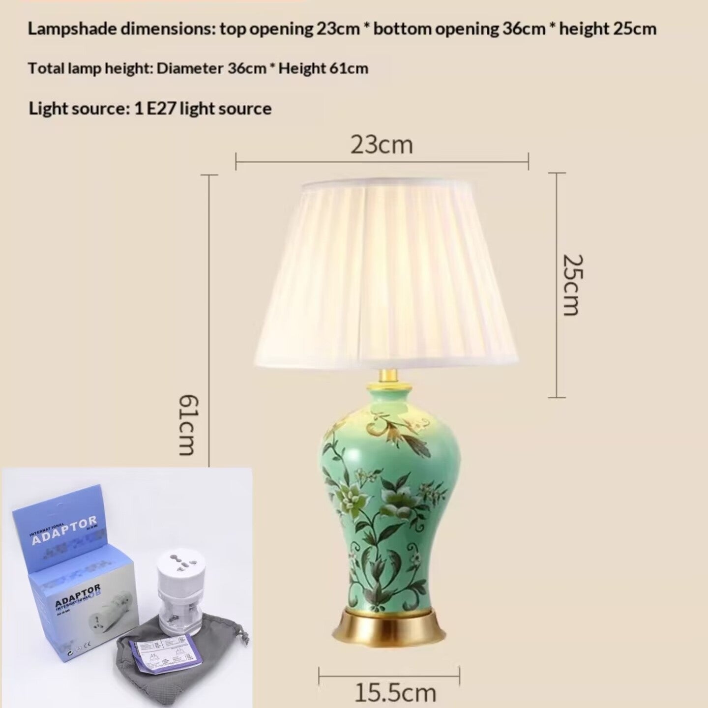 Chinese-style Cozy Bedroom Solid Copper Study Desk Lamp