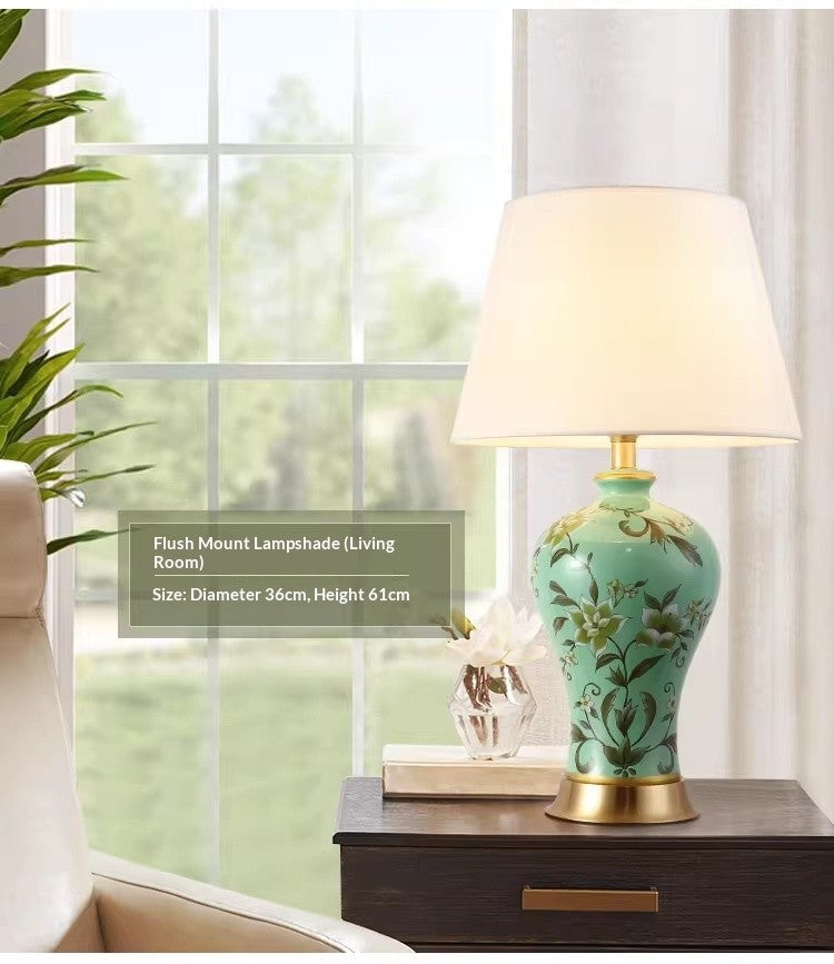 Chinese-style Cozy Bedroom Solid Copper Study Desk Lamp