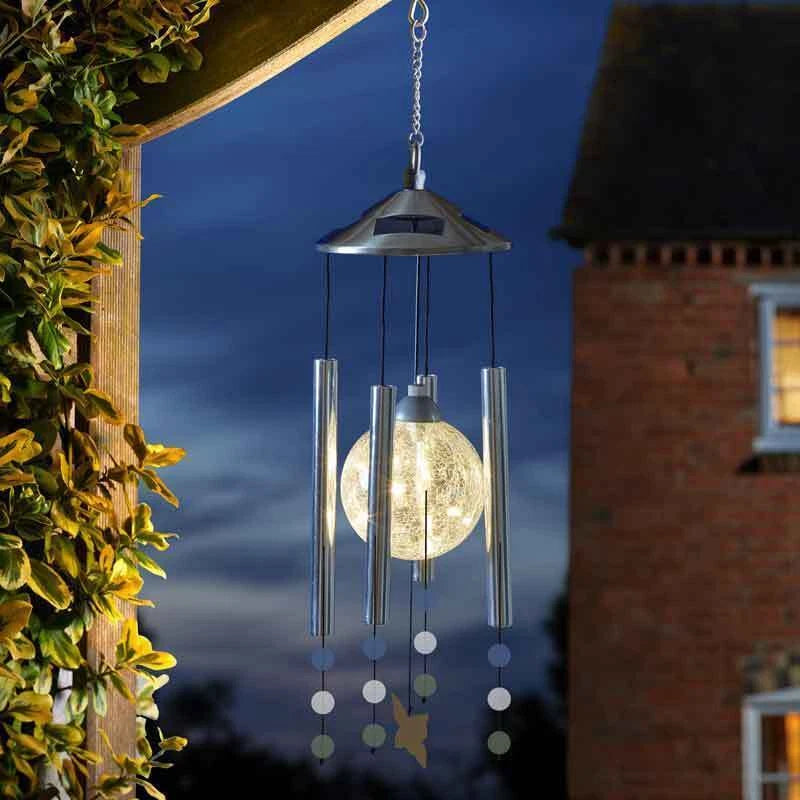 MistHaus Solar Wind Chimes - LED Color Changing Outdoor
