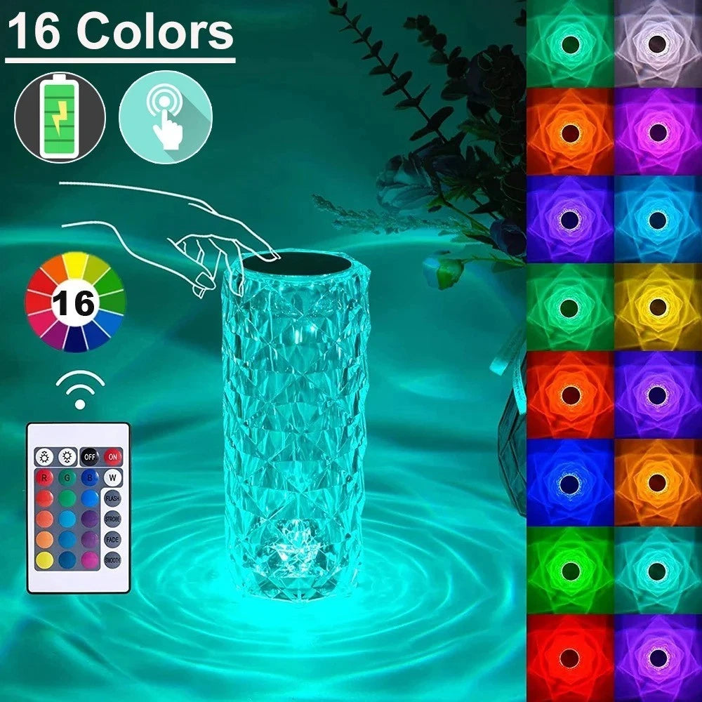 MistHaus Crystal Lamp - Touch Dimming LED Table Light