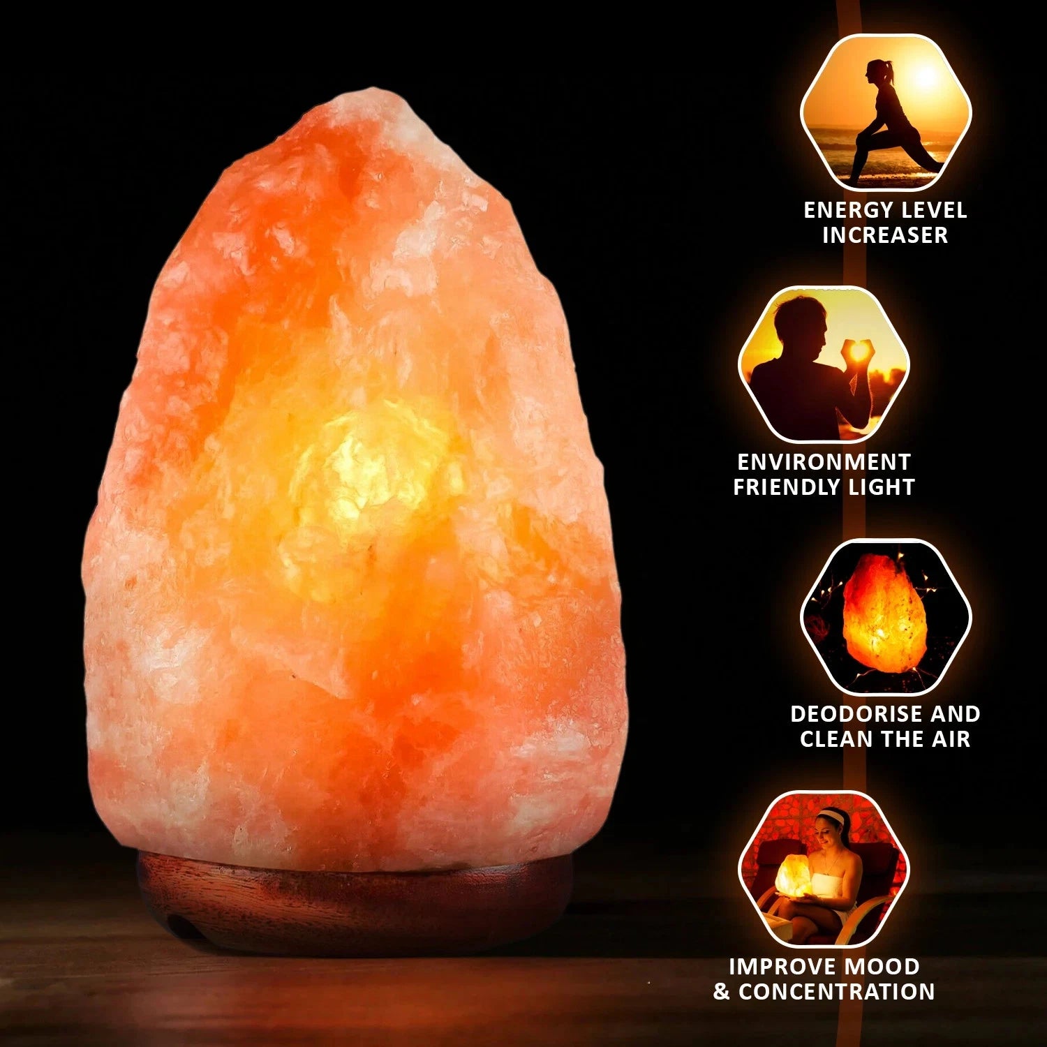 MistHaus Himalayan Salt Lamp - Natural Crystal Night Light